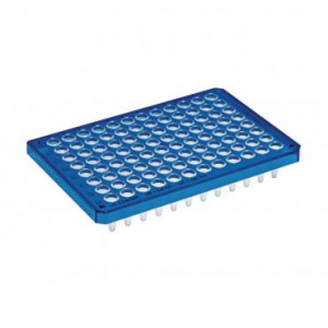 Планшет twin.tec®, 96 лунок, с полуюбкой, 250 мкл, PCR clean, синий
