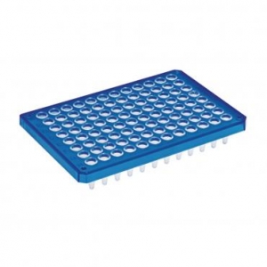 Планшет twin.tec® microbiology, 96 лунок, с полуюбкой, 250 мкл, PCR clean, синий