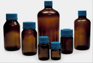 Стеклянная бутыль для лабораторных сыпучих реагентов, 250 мл, ISOLAB